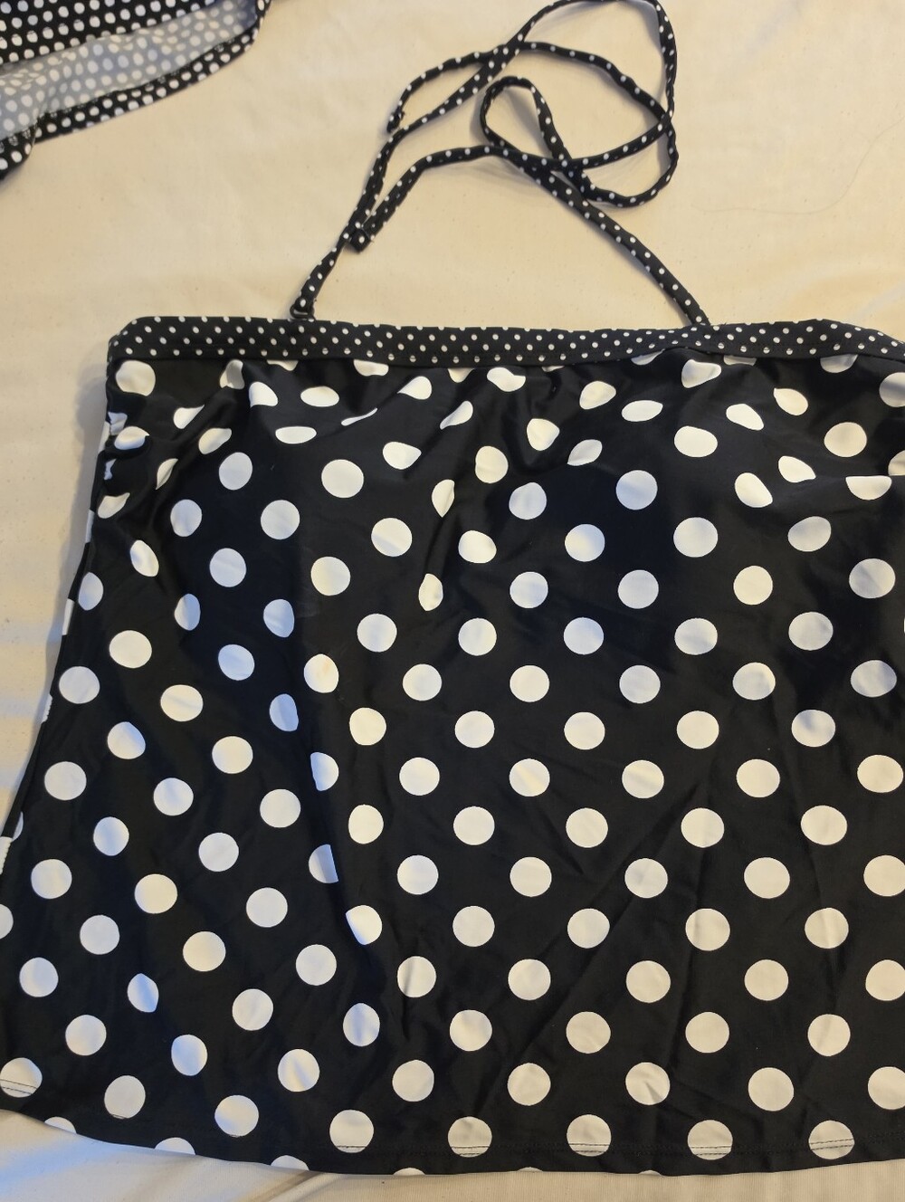 Black and White Polka Dot Tankini Top